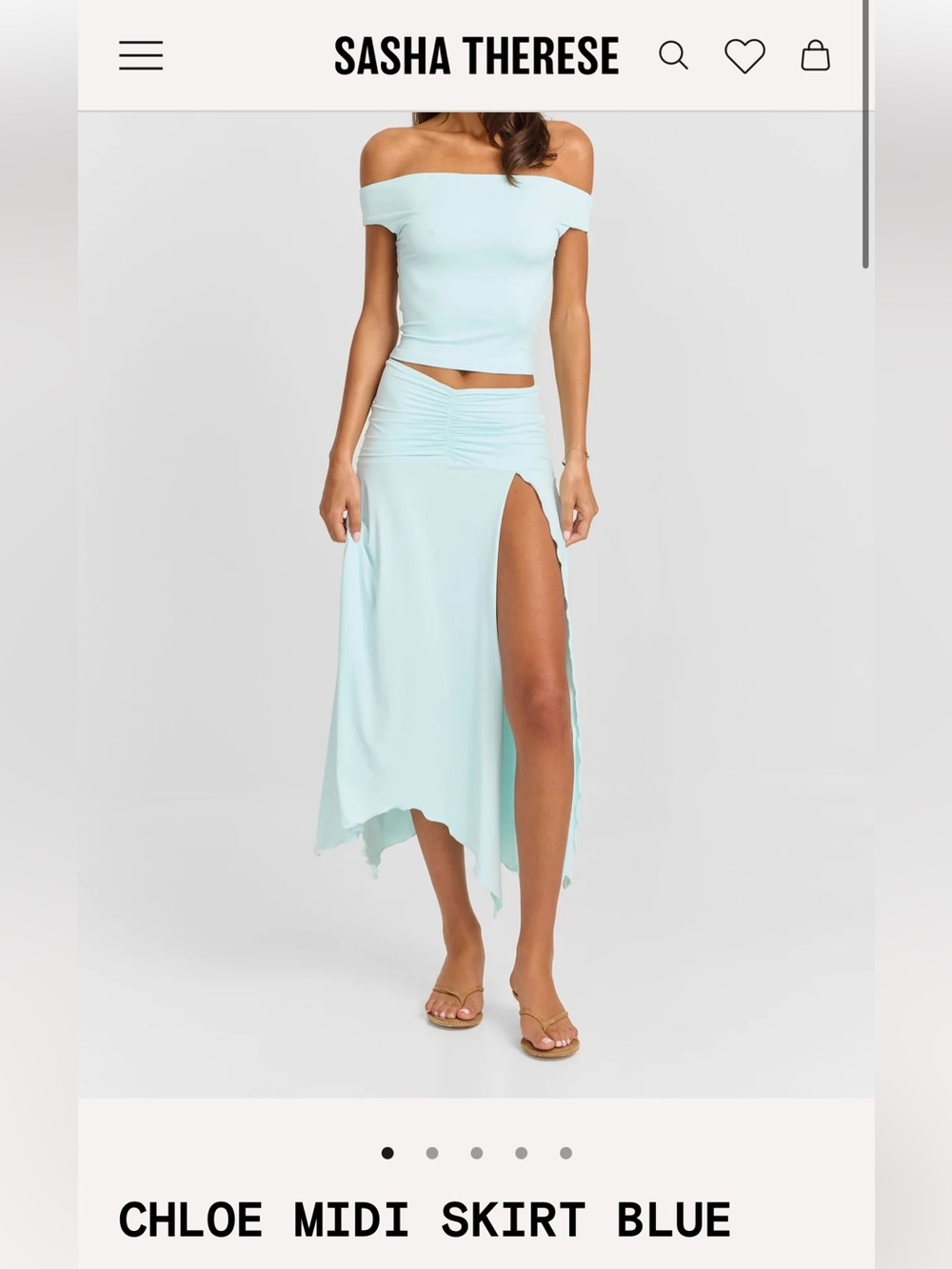 Sasha Therese CHLOE MIDI SKIRT BLUE